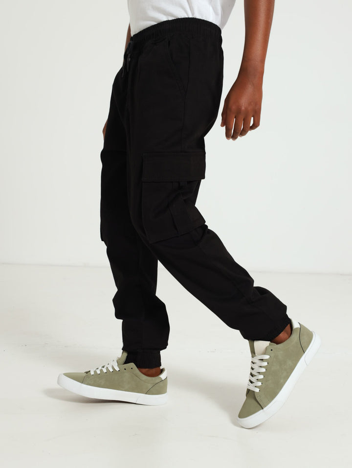 Boys Cargo Pants - Black