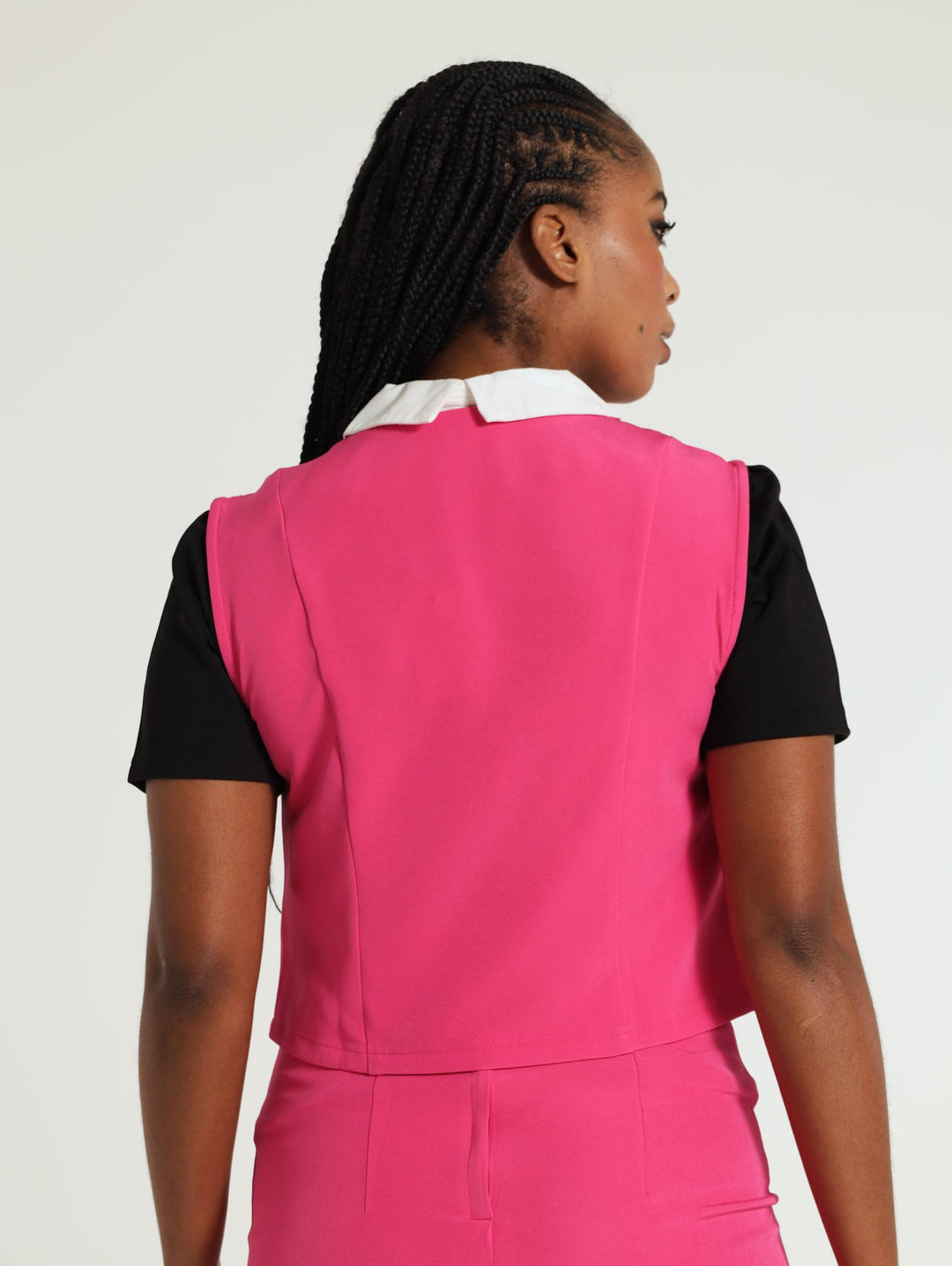 Panelled Waistcoat - Bright Pink