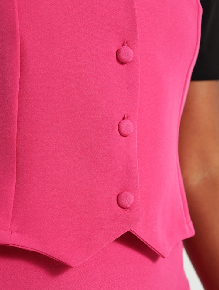 Panelled Waistcoat - Bright Pink