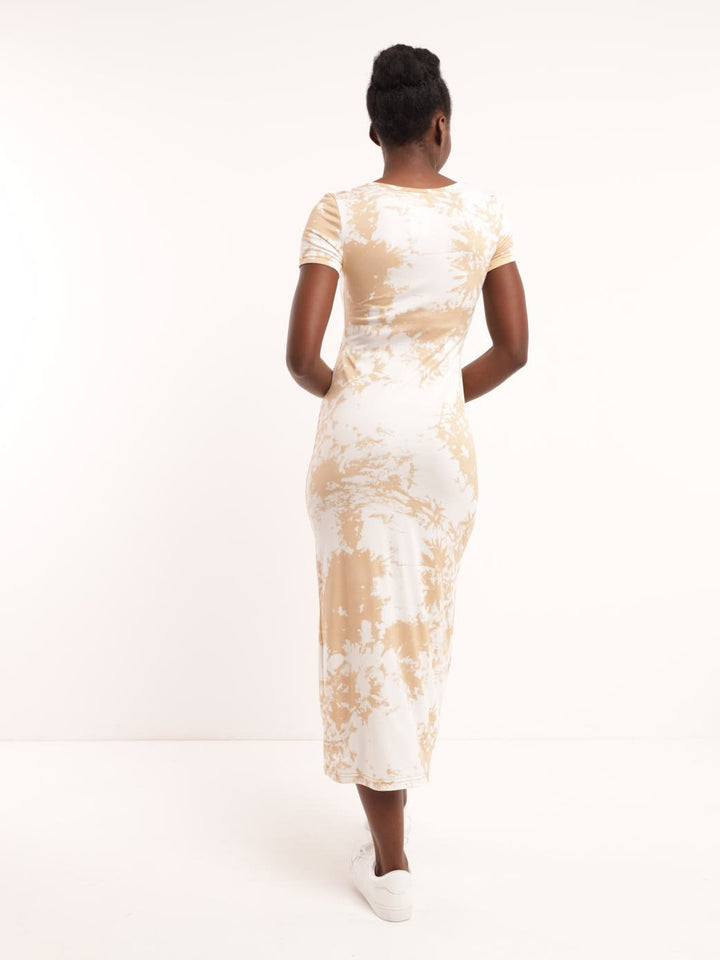 Ladies Tie Dye Ruched Bodycon Dress