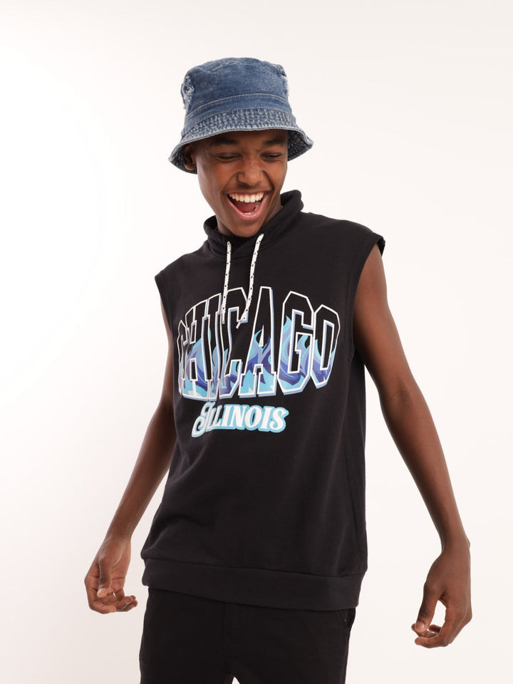 Boys Sleeveless Chicago Snood - Black