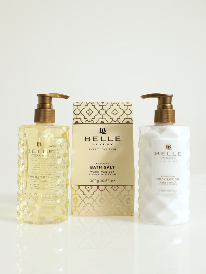 Luxury Belle Warm Vanilla Bath Set Trio