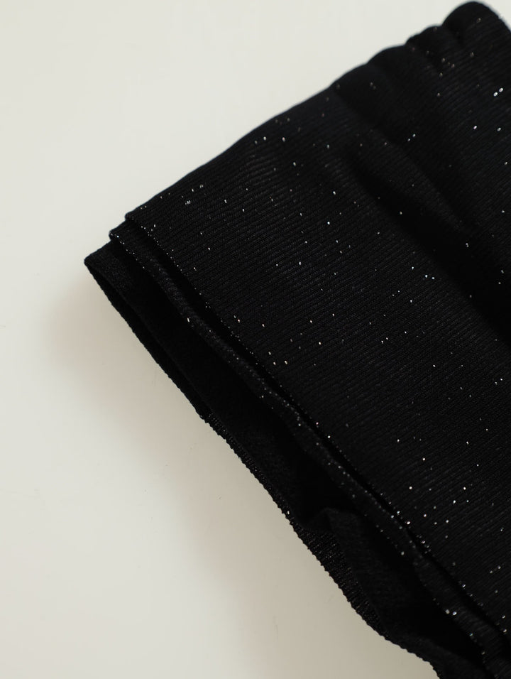 High Shine Shimmer Pantihose - Black