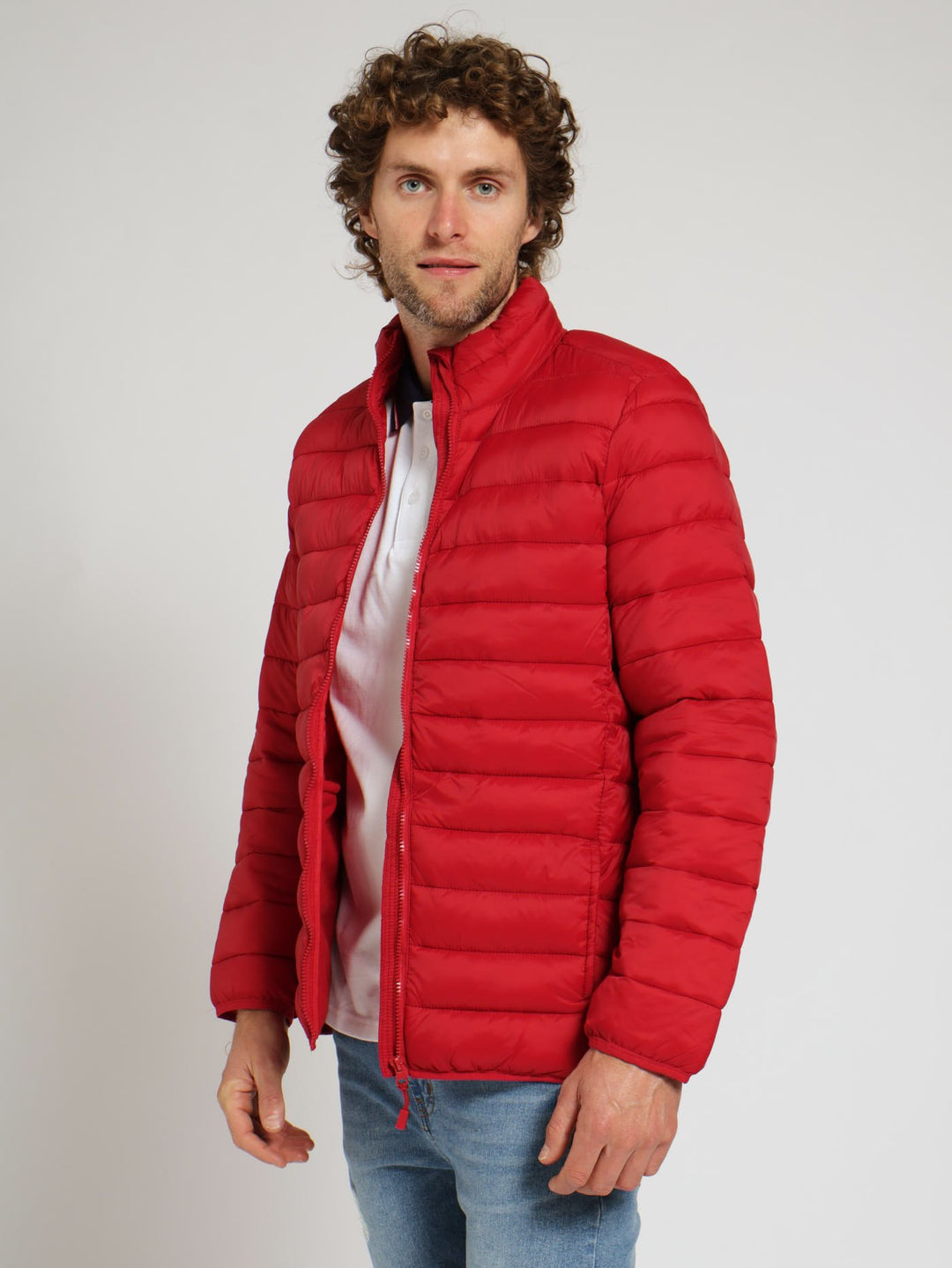 Basic Puffer Jacket - Deep Red