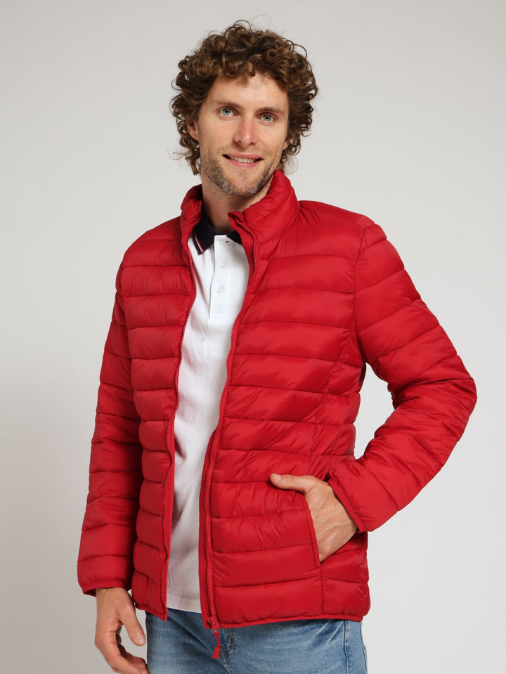 Basic Puffer Jacket - Deep Red