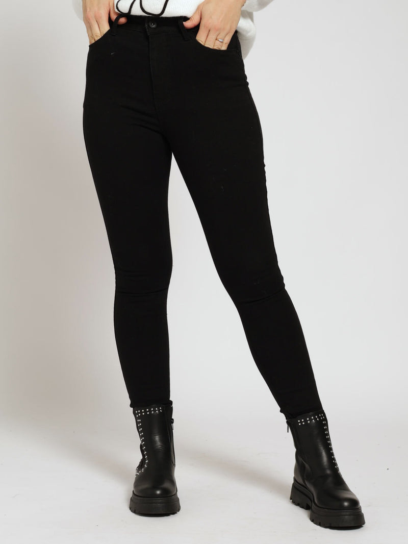 High Waist Skinny Denim Jean - Black