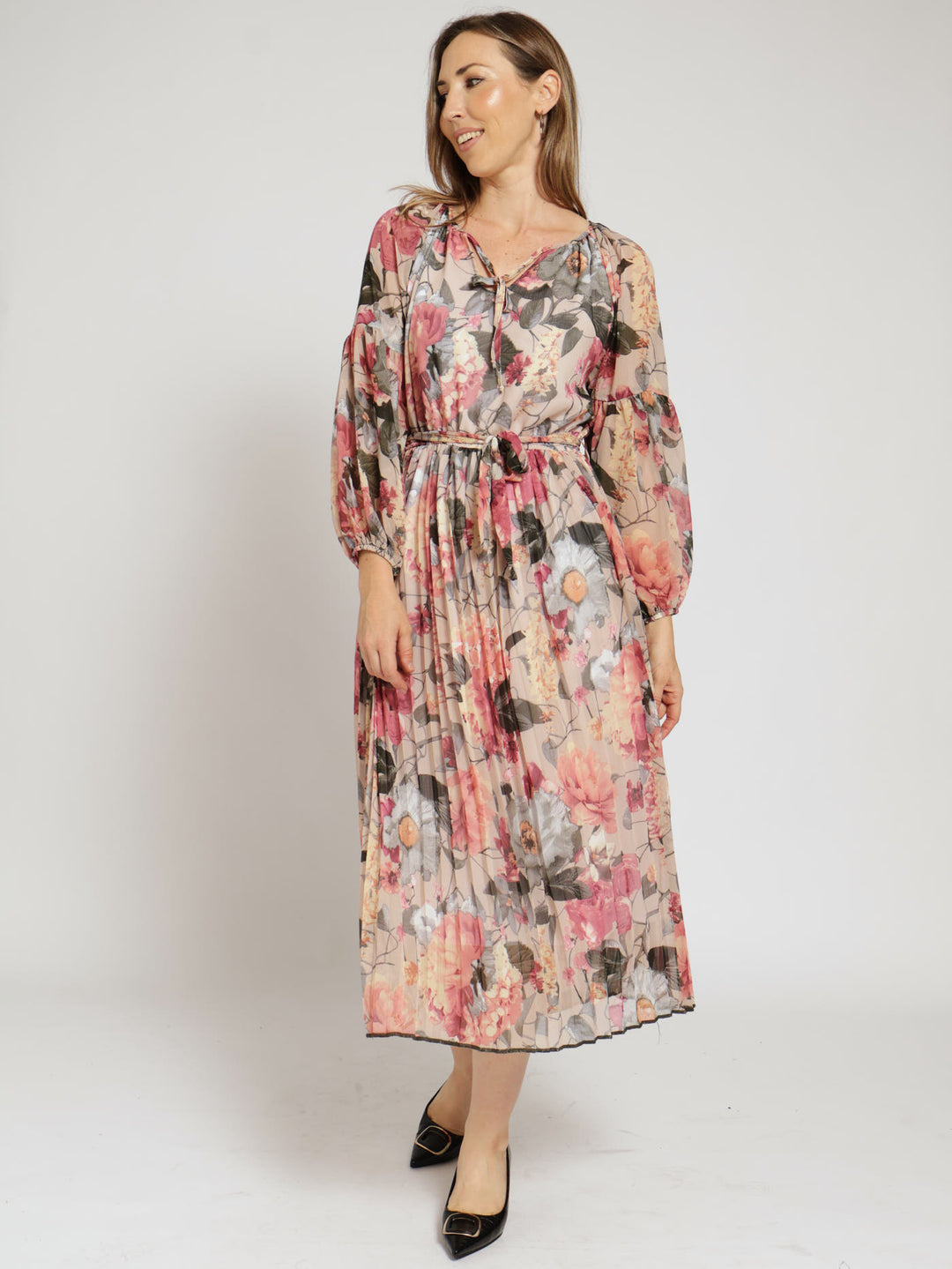 Peasant Belted Maxi Dress