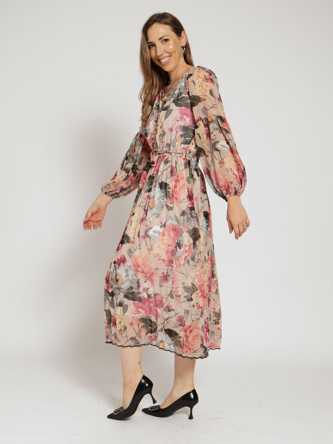 Peasant Belted Maxi Dress