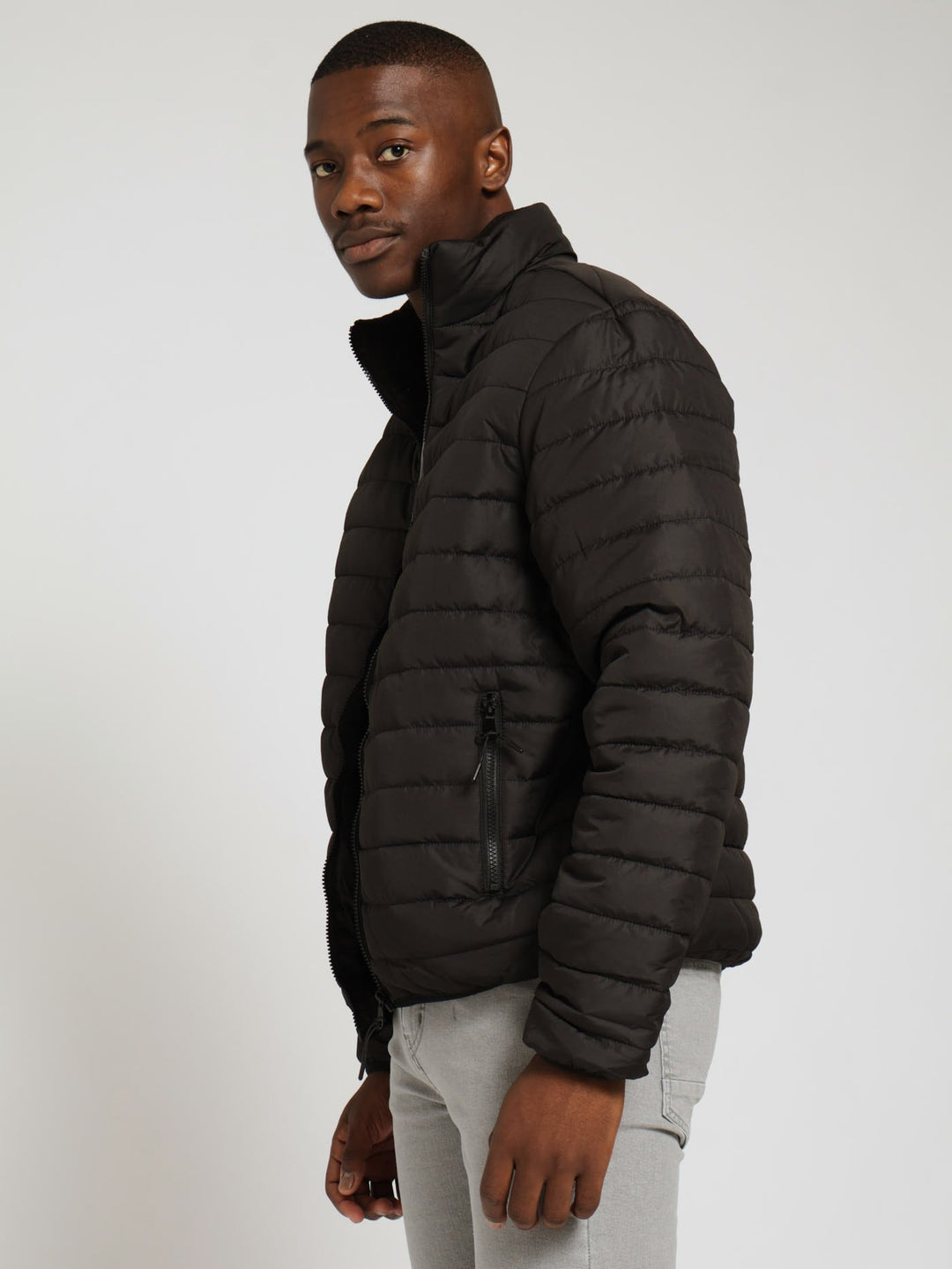 Basic Puffer Jacket - Black