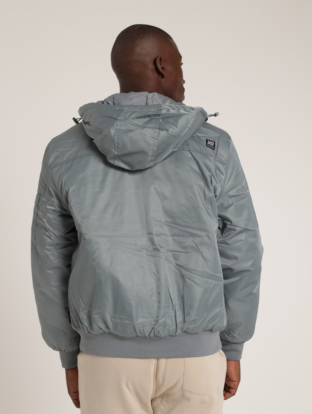 Hooded Bomber Jacket - Grey