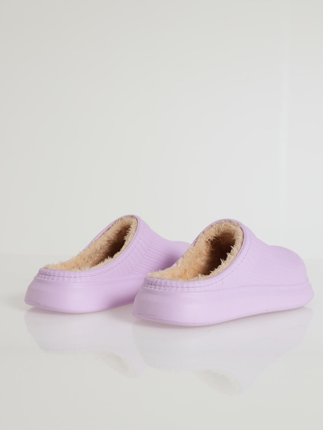 Fur Closed Toe Slip On Shoe - Lilac