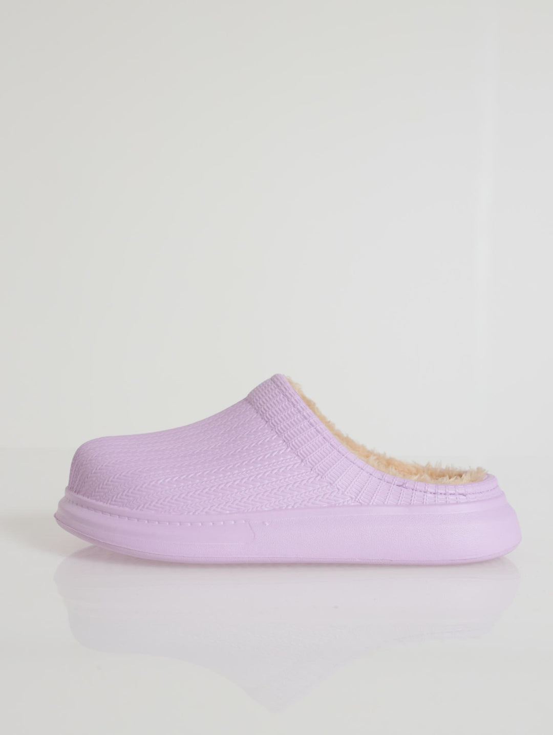 Fur Closed Toe Slip On Shoe - Lilac