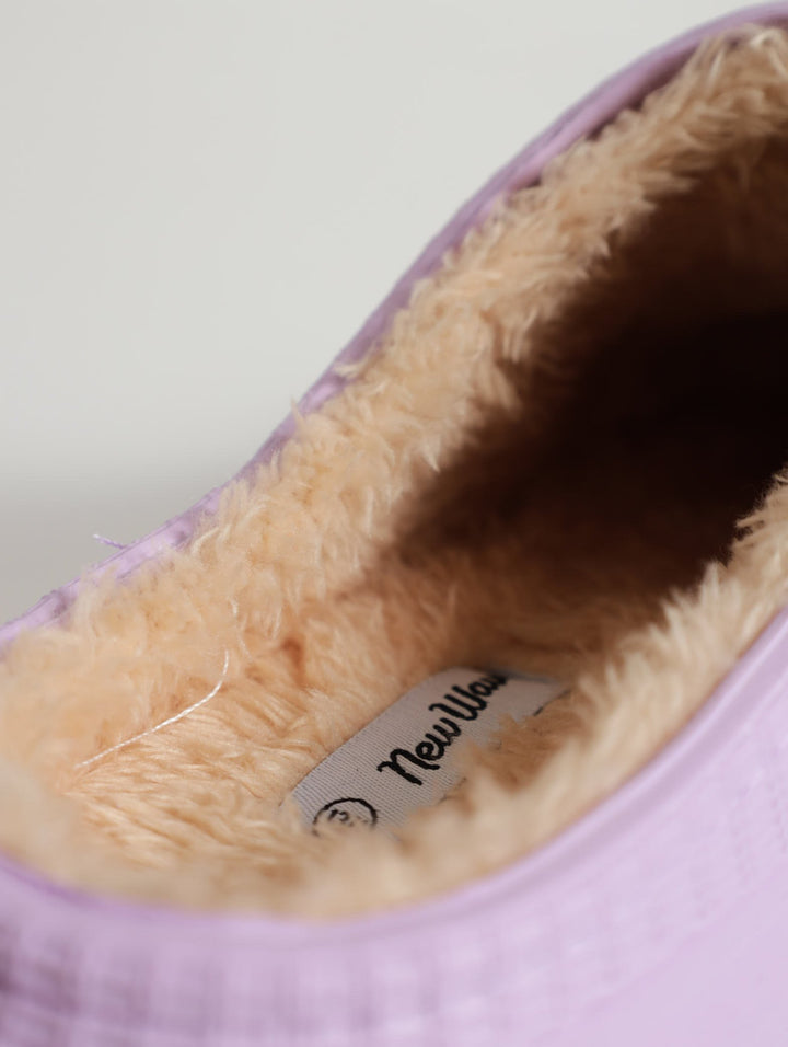Fur Closed Toe Slip On Shoe - Lilac