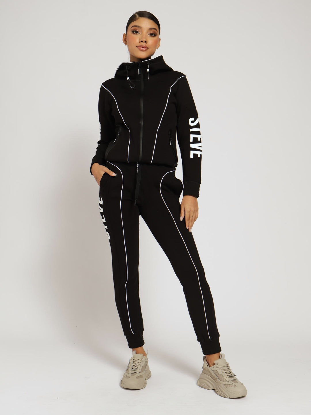 Samantha Scuba Hooded Sweater - Black
