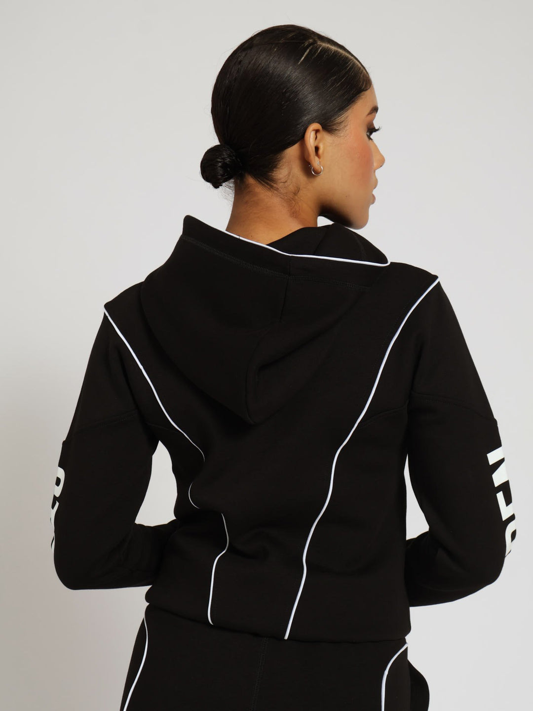 Samantha Scuba Hooded Sweater - Black