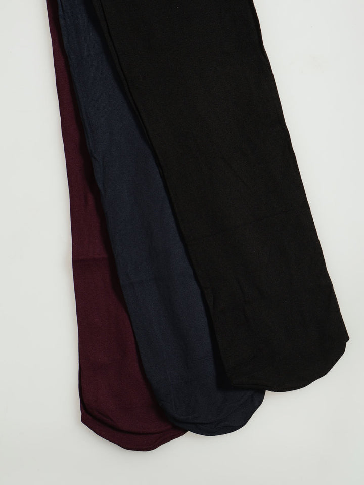 3 Pack Opaque Stockings - Navy/Burgundy/Black