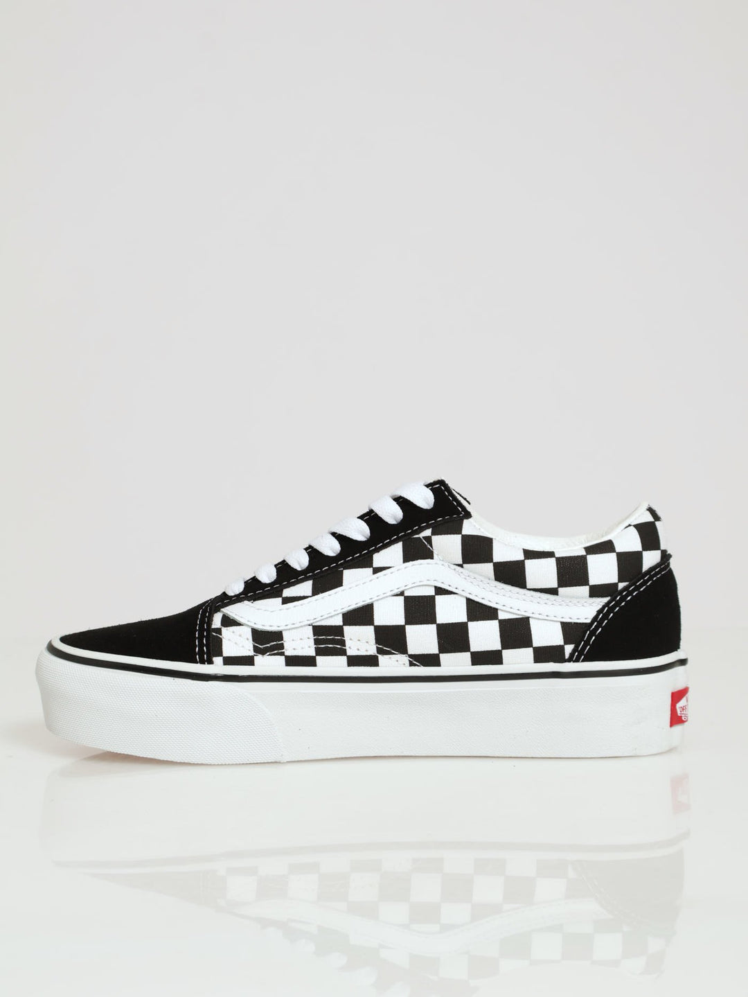 Old Skool Checkerboard Lace Up Platform Sneaker - Black/White