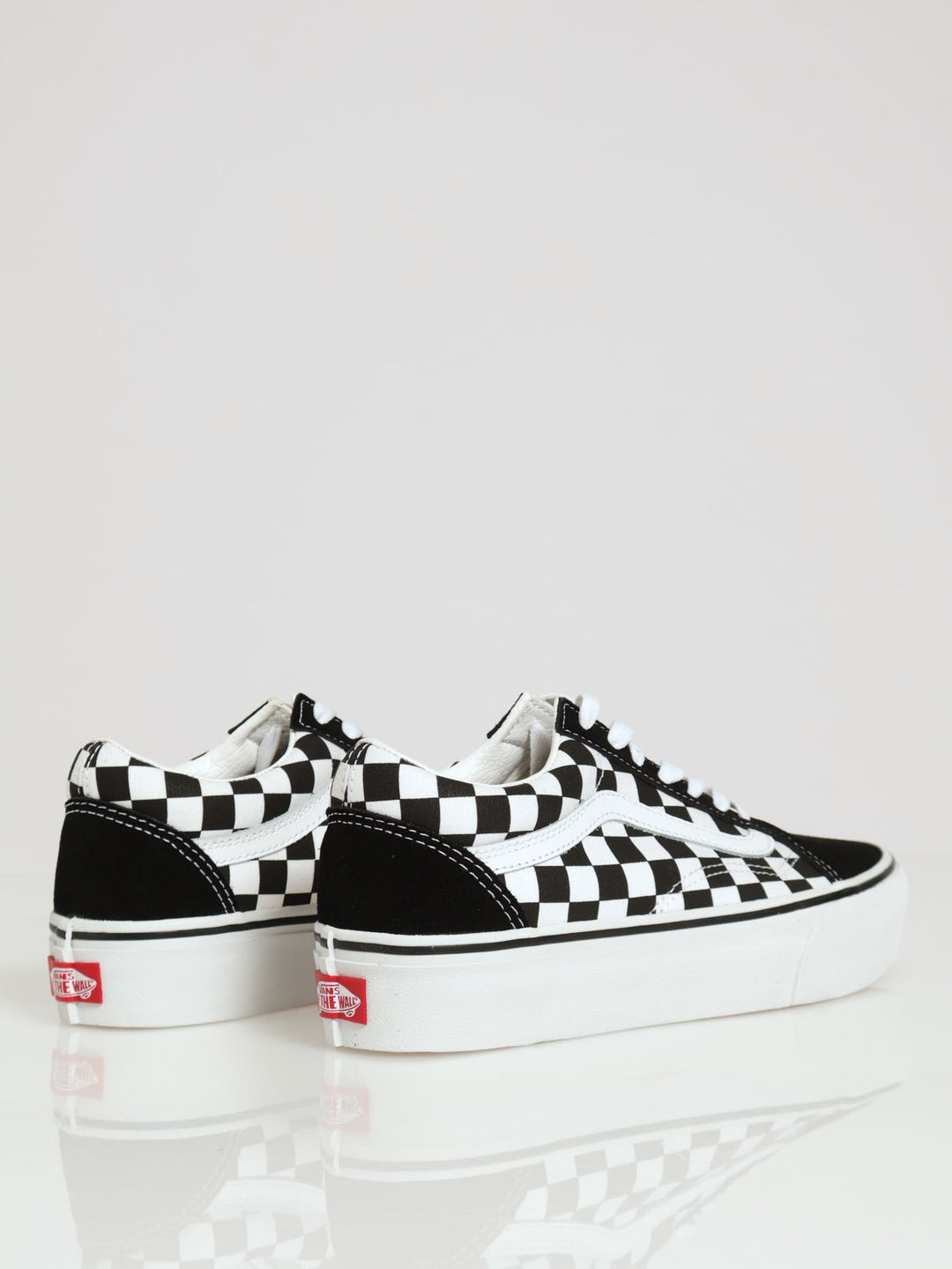 Old Skool Checkerboard Lace Up Platform Sneaker - Black/White