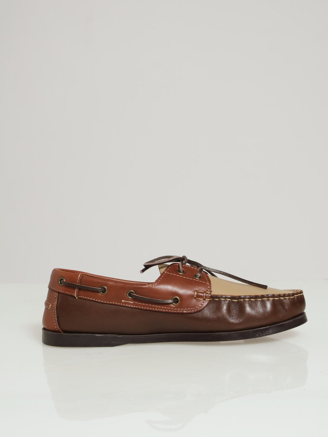 Fashion 3 Tone Boat Shoe - Chocolate
