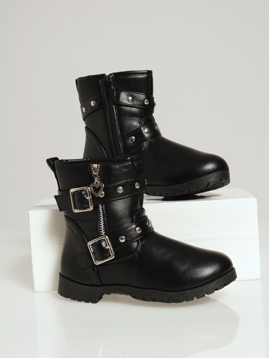 Girls Biker Boots - Black