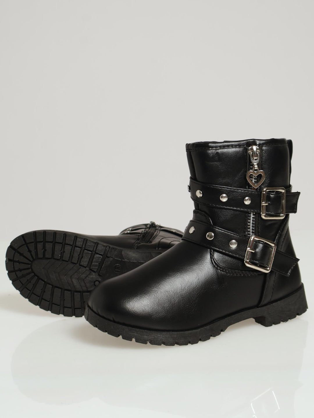 Girls Biker Boots - Black