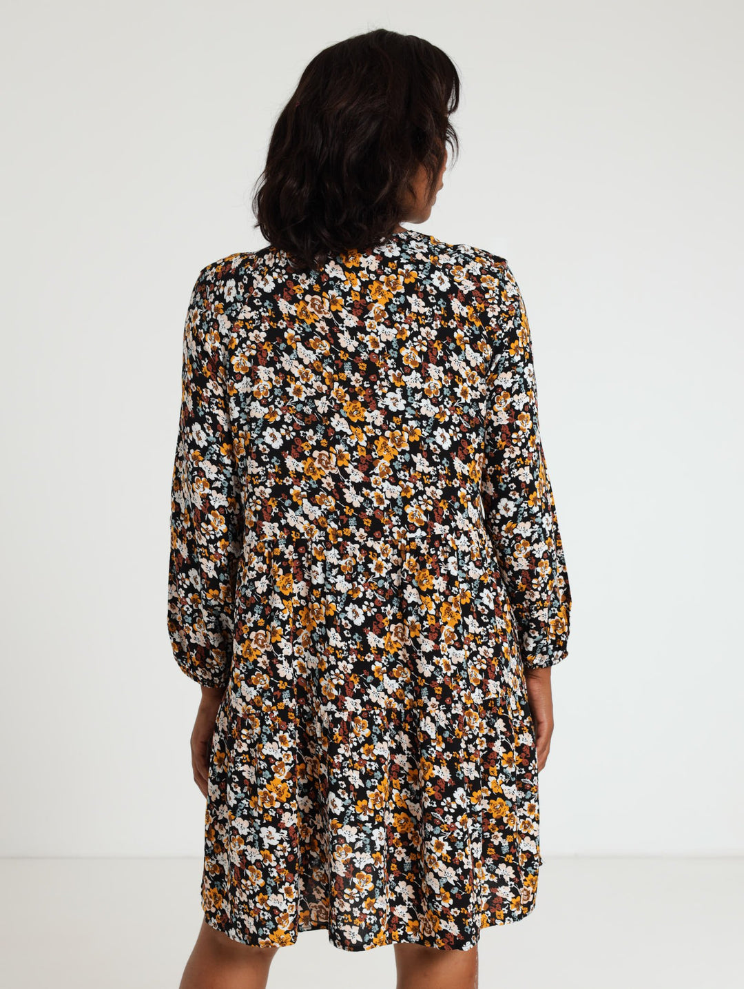 Long Sleeve Tassel Tiered Dress