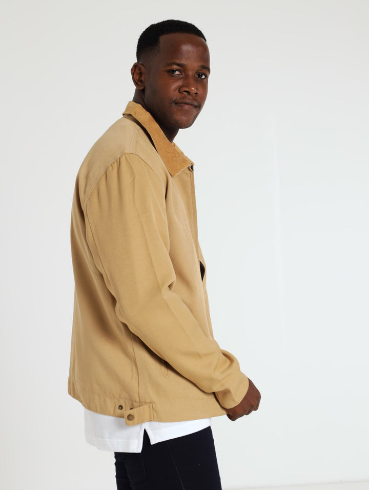 Canvas Harrington Jacket - Stone
