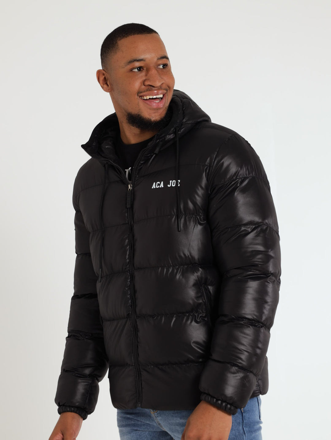 Hooded Puffer Jacket - Black