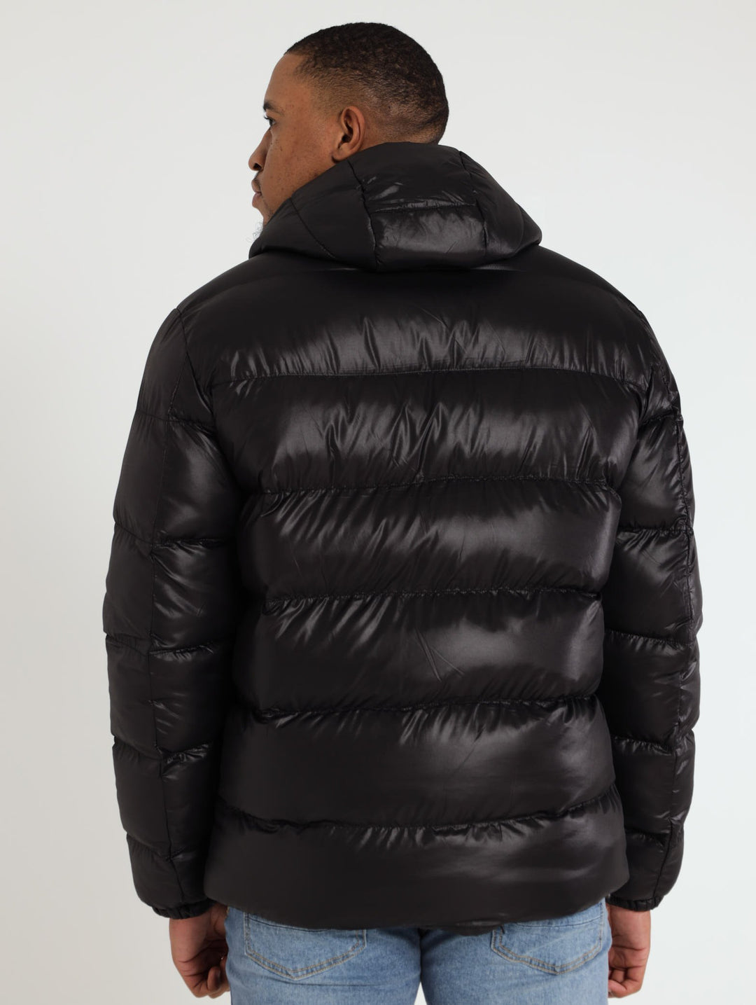 Hooded Puffer Jacket - Black
