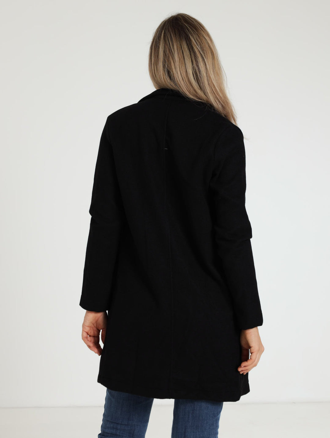 Melton Blazer Coat - Black