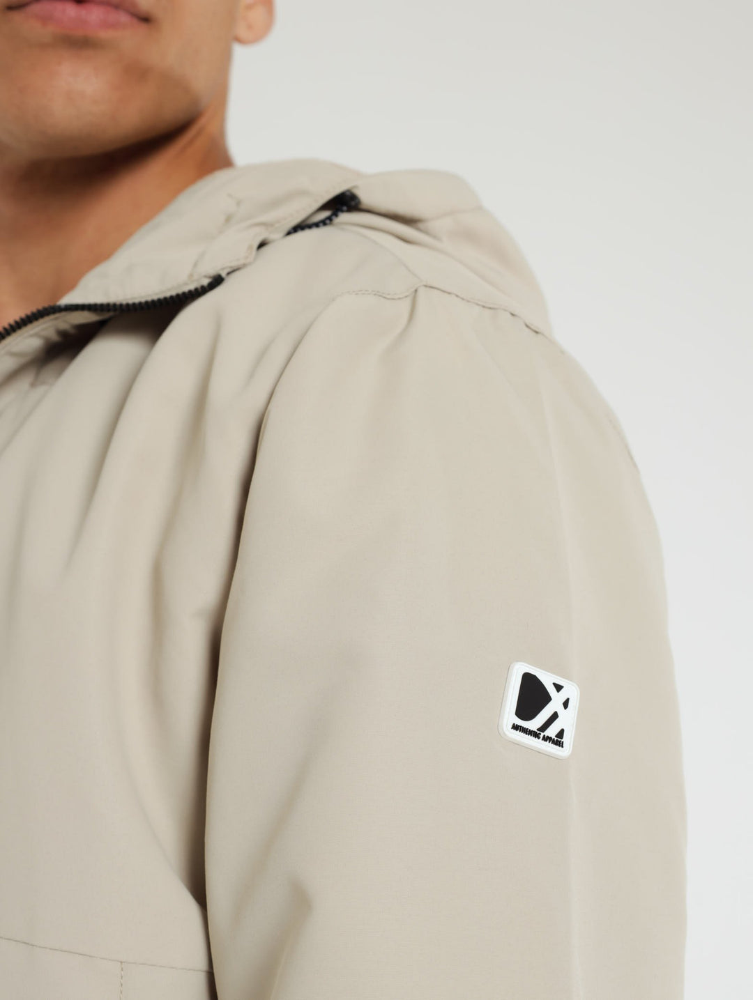 Zip Through Hooded Jacket - Stone