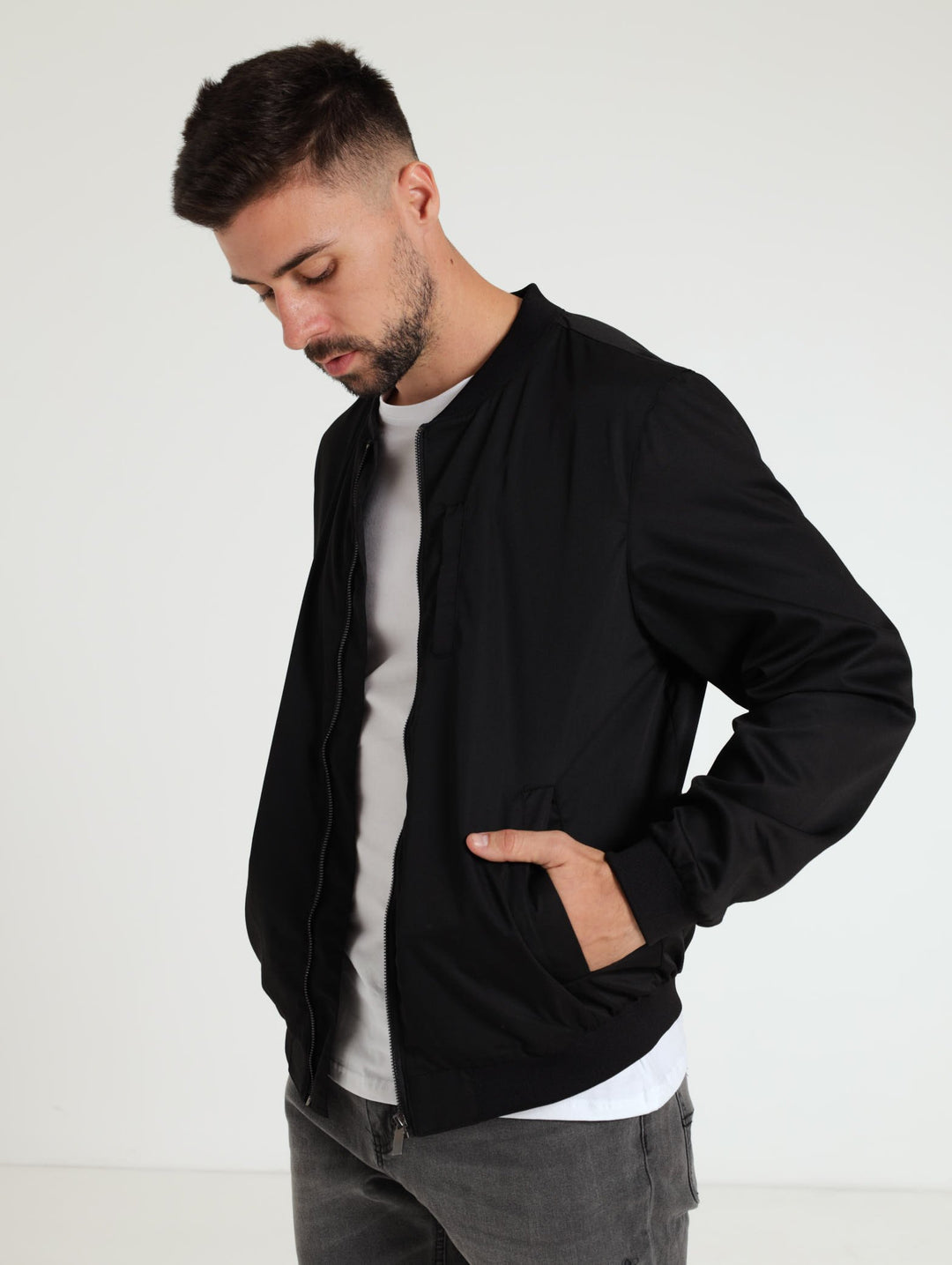 Formal Bomber Jacket - Black