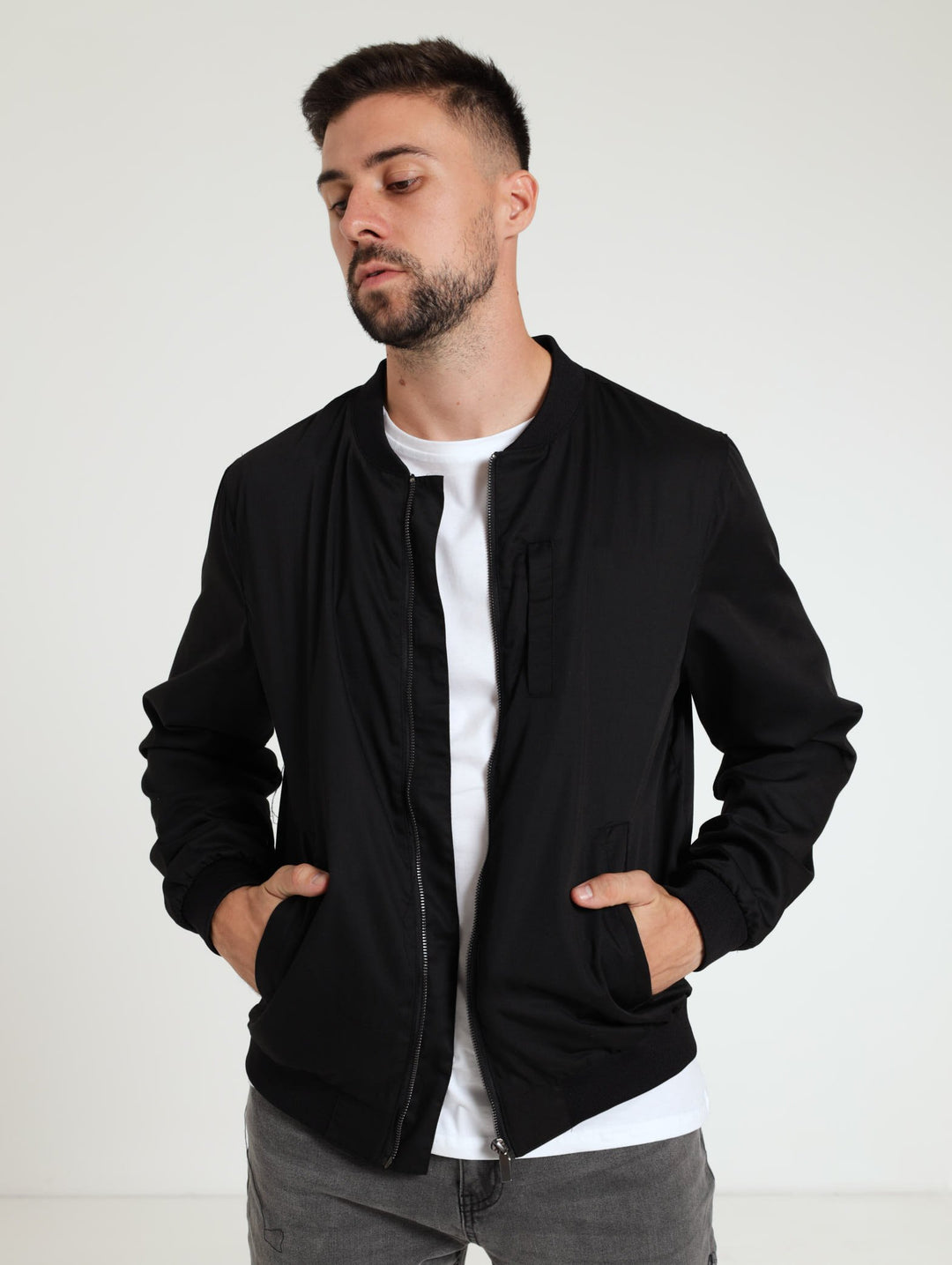 Formal Bomber Jacket - Black