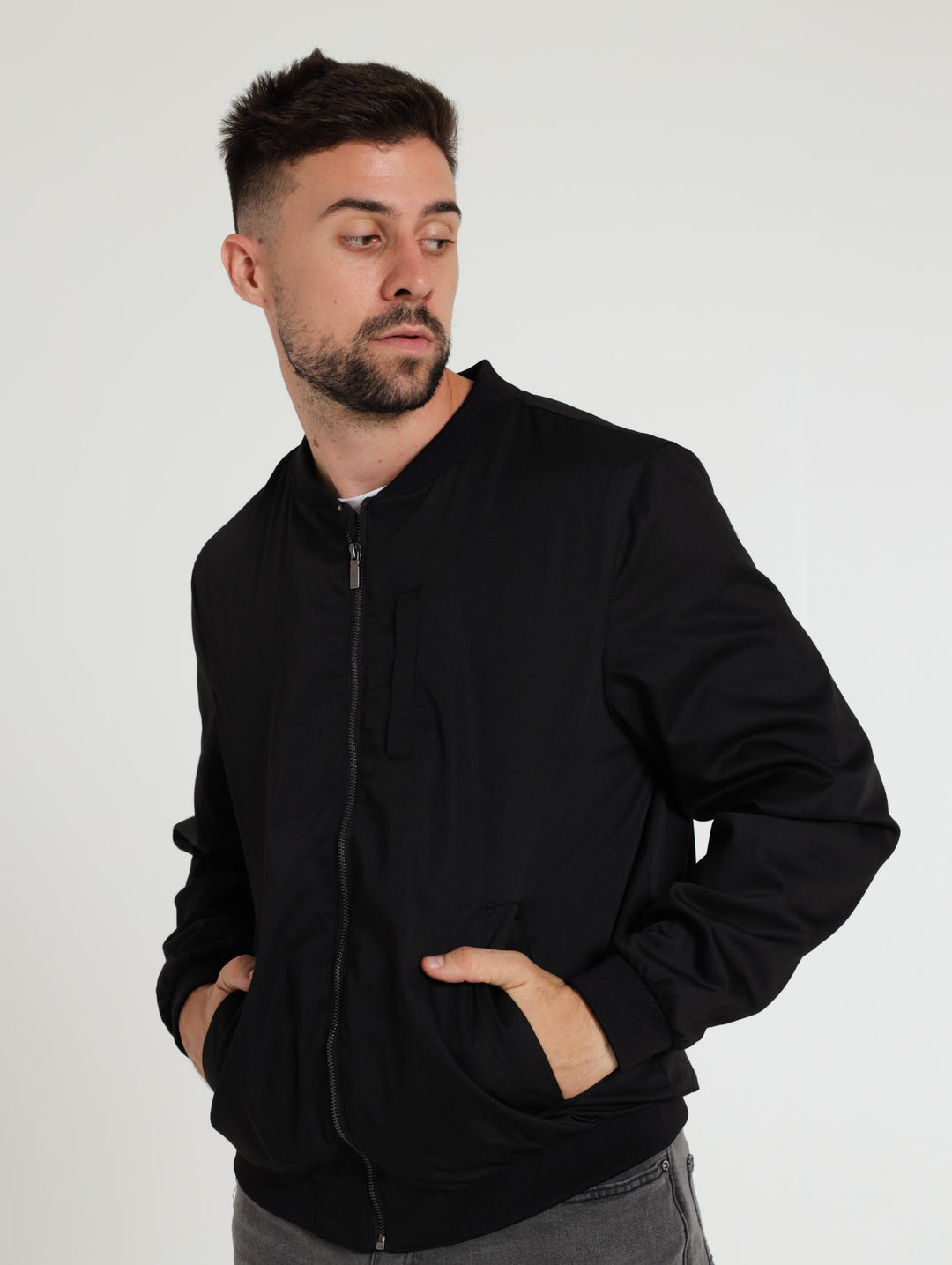 Formal Bomber Jacket - Black