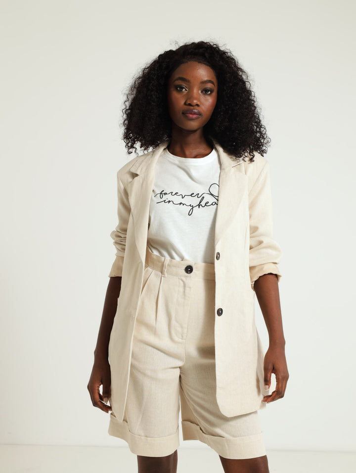 Linen Blazer - Cream