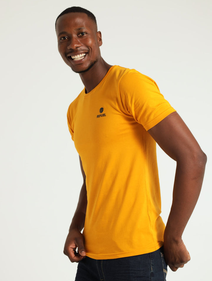 Small Logo Printed Tee - Mustard