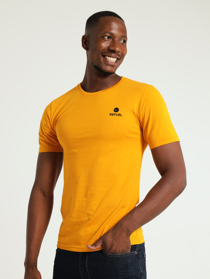 Small Logo Printed Tee - Mustard