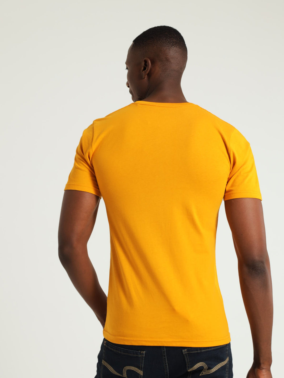Small Logo Printed Tee - Mustard