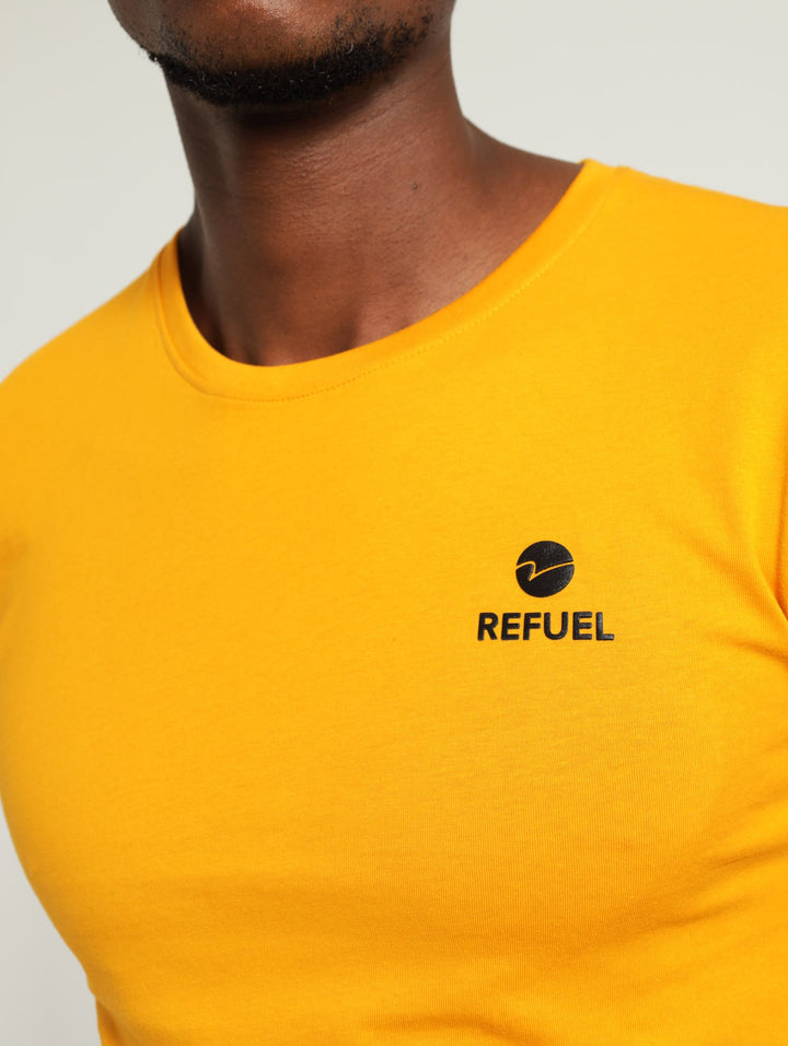 Small Logo Printed Tee - Mustard