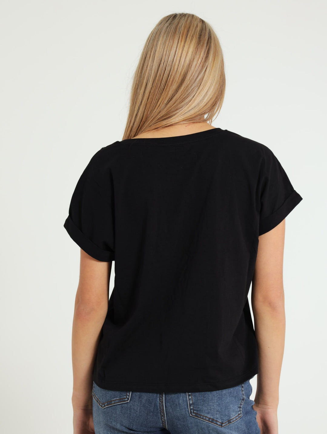 Blaire Logo Tee With Poppers - Black