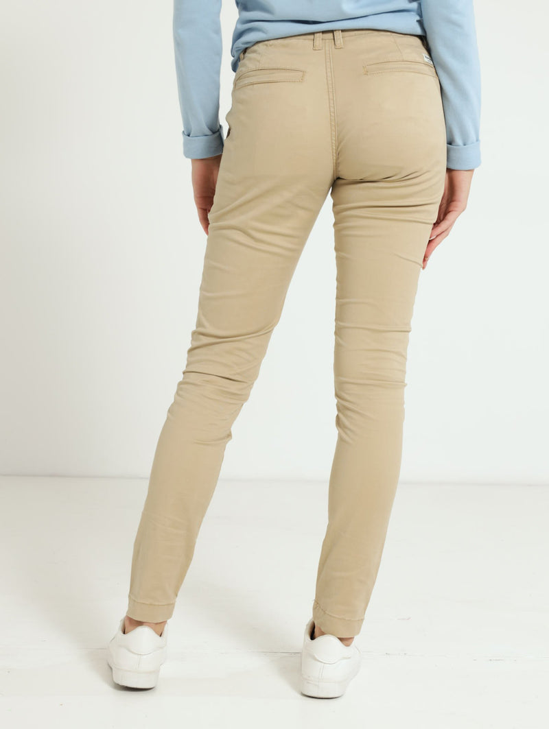 Brushed Stretch Twill Chino Pants - Khaki