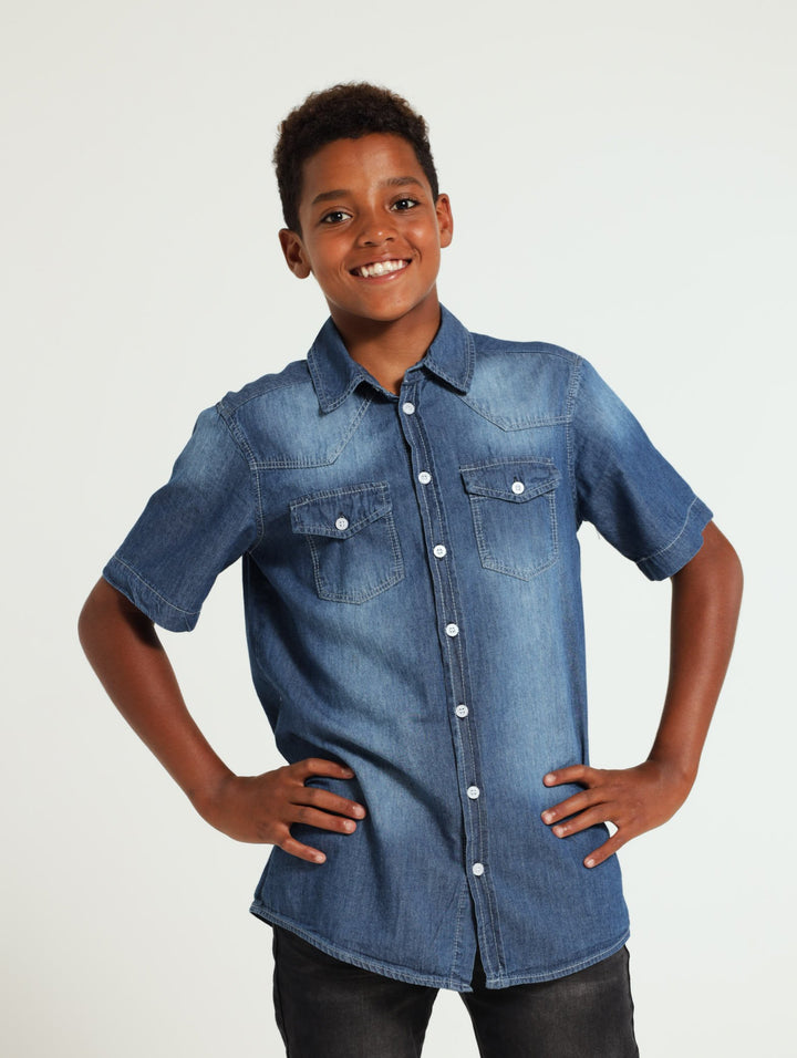 Boys Denim Shirt - Blue