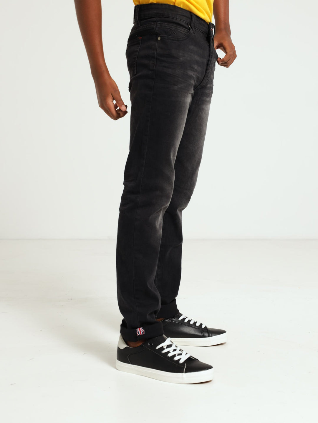 Boys Embossed Pocket Denim Jean - Black