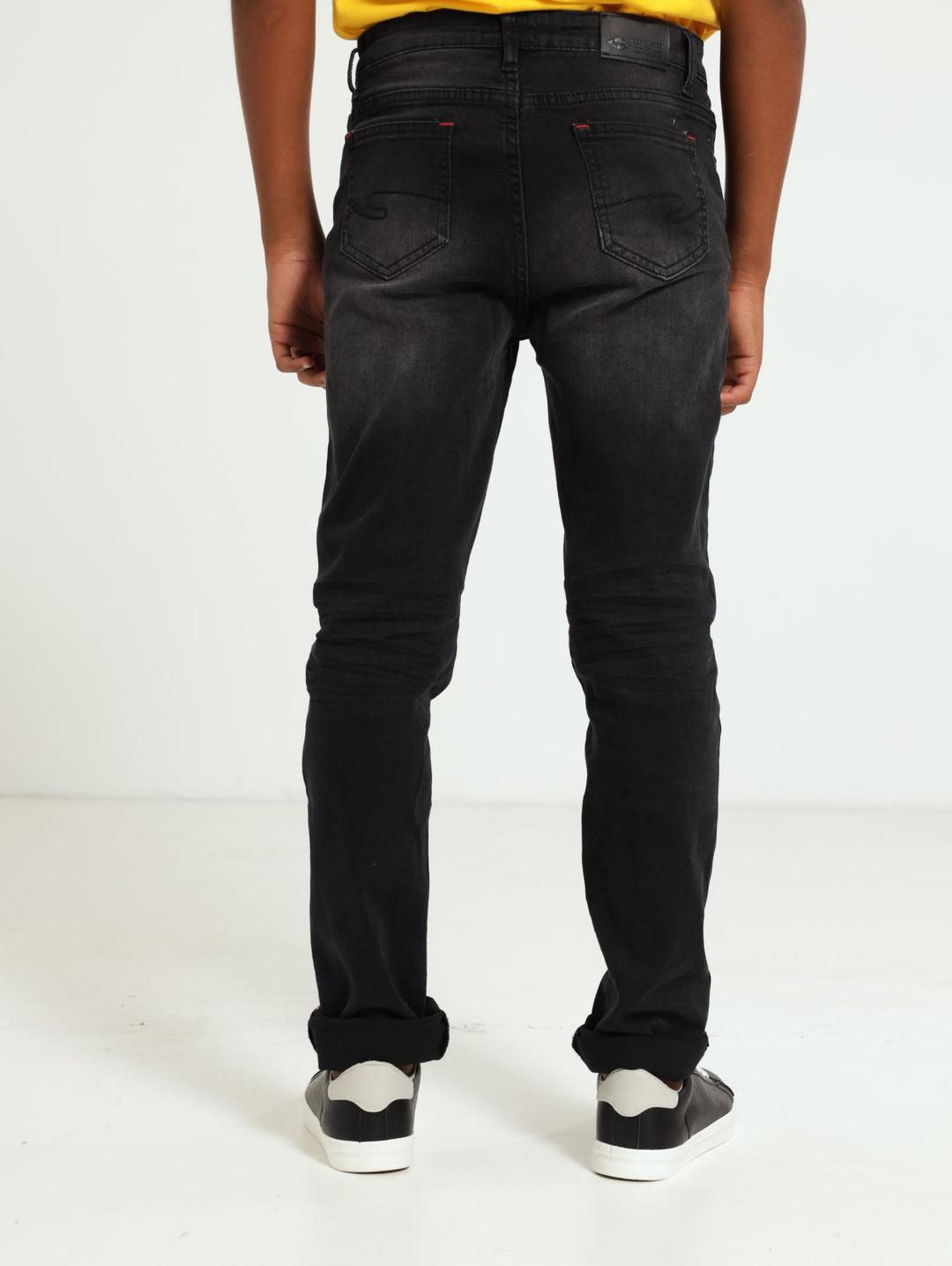 Boys Embossed Pocket Denim Jean - Black