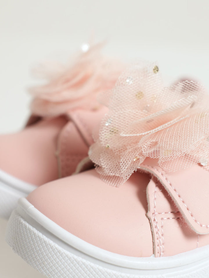 Baby Girls Chiffon Bow Sneaker - Pink