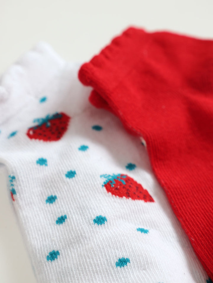 Pre-Girls 5 Pack Fruity Summer Low Cut Socks - White