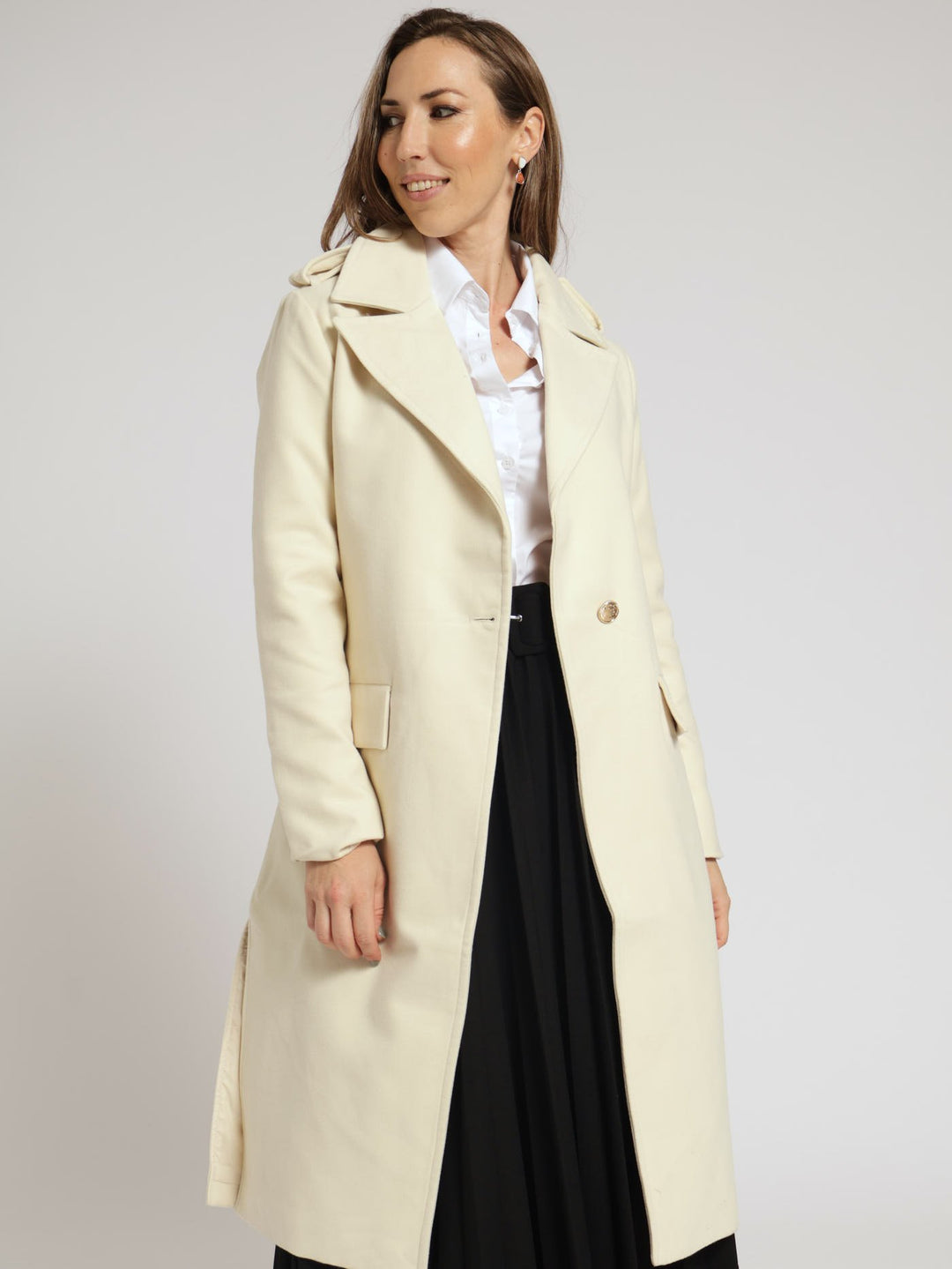 Belted Utility Coat - Stone