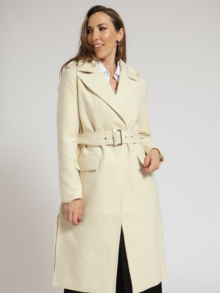 Belted Utility Coat - Stone
