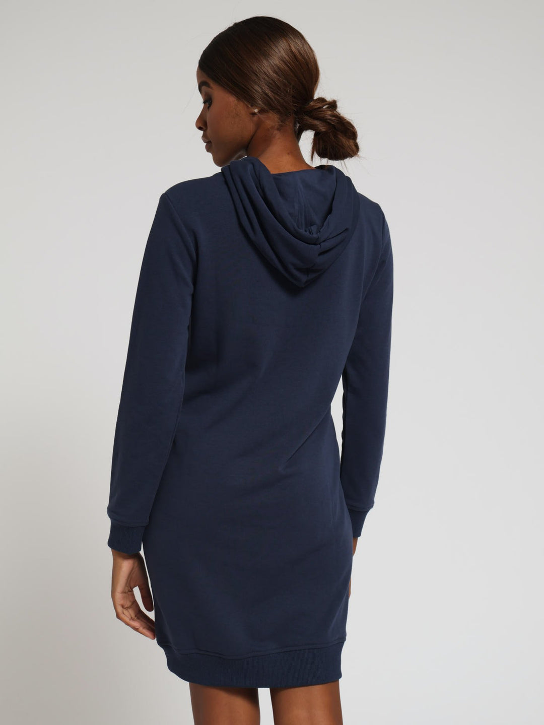 Embroidered Oversize Hooded Dress Unbrushed Fleece