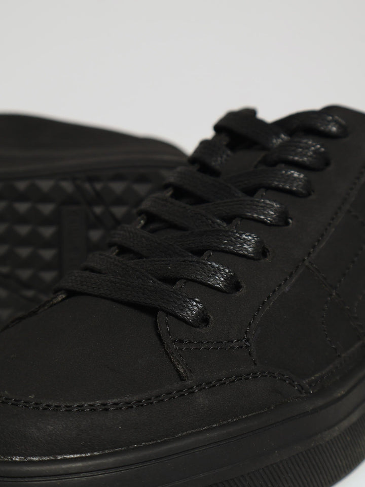 Kiaro Basic Mono Lace Up Sneaker - Black